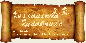 Kostadinka Rudaković vizit kartica